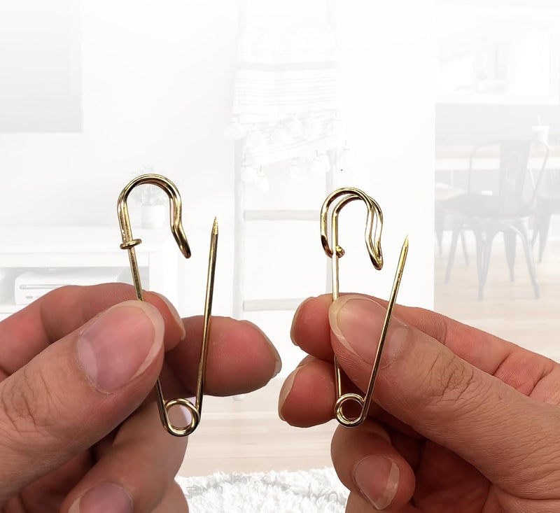 Urmspst Safety Pins (Upgraded), 2" Large Safety Pins Pack of 50 for Clothes Leather Canvas Blankets Crafts Skirts Kilts, Large Safety Pin Heavy Duty Safety Pins (Gold) - Image 3